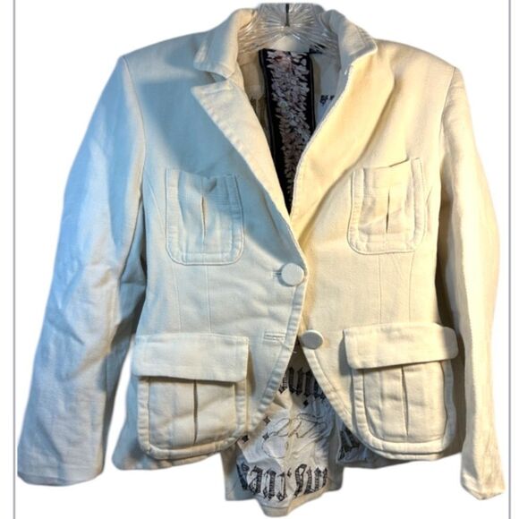 GWEN STEFANI L.A.M.B. LADIES BLAZER JACKET 2 buttercream capsule 90s career y2k - Picture 15 of 15